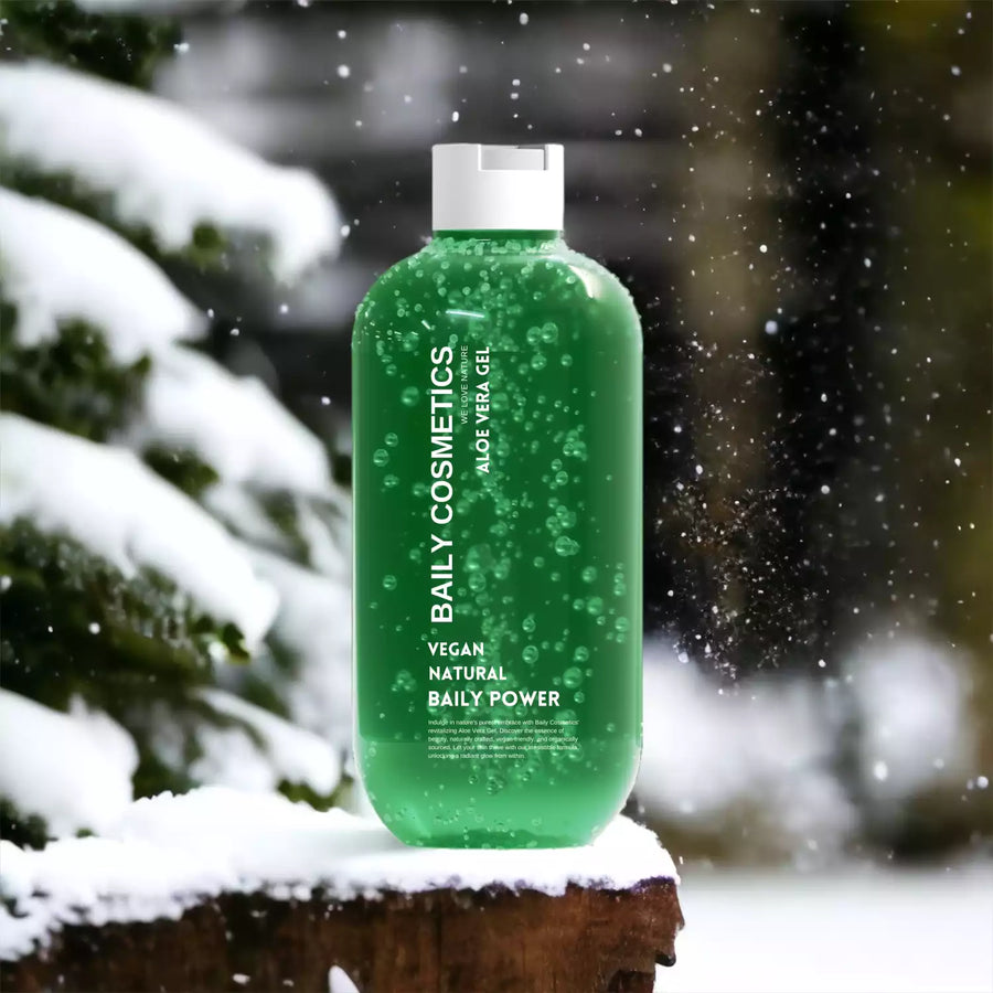 Baily 100% Pure Aloe Vera Gel - Ultimate Skin & Hair Hydration in Festive Christmas Style with Snow