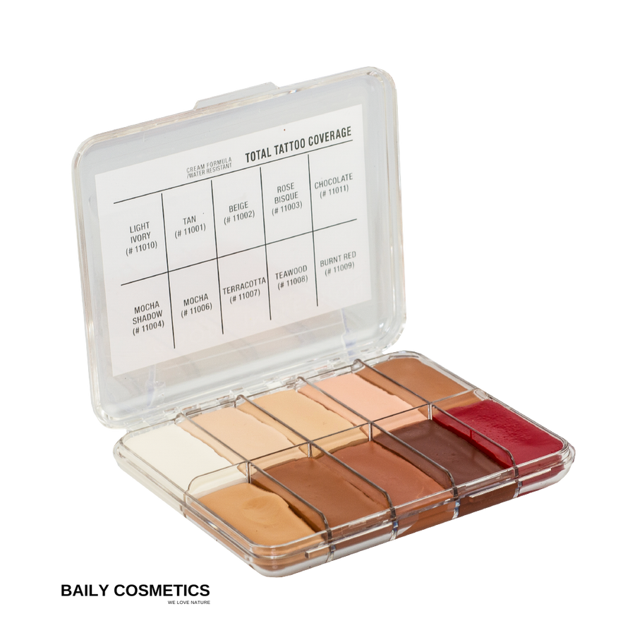 Baily Ultimate Cover-Up Palette for Tattoo and Imperfection Concealing.