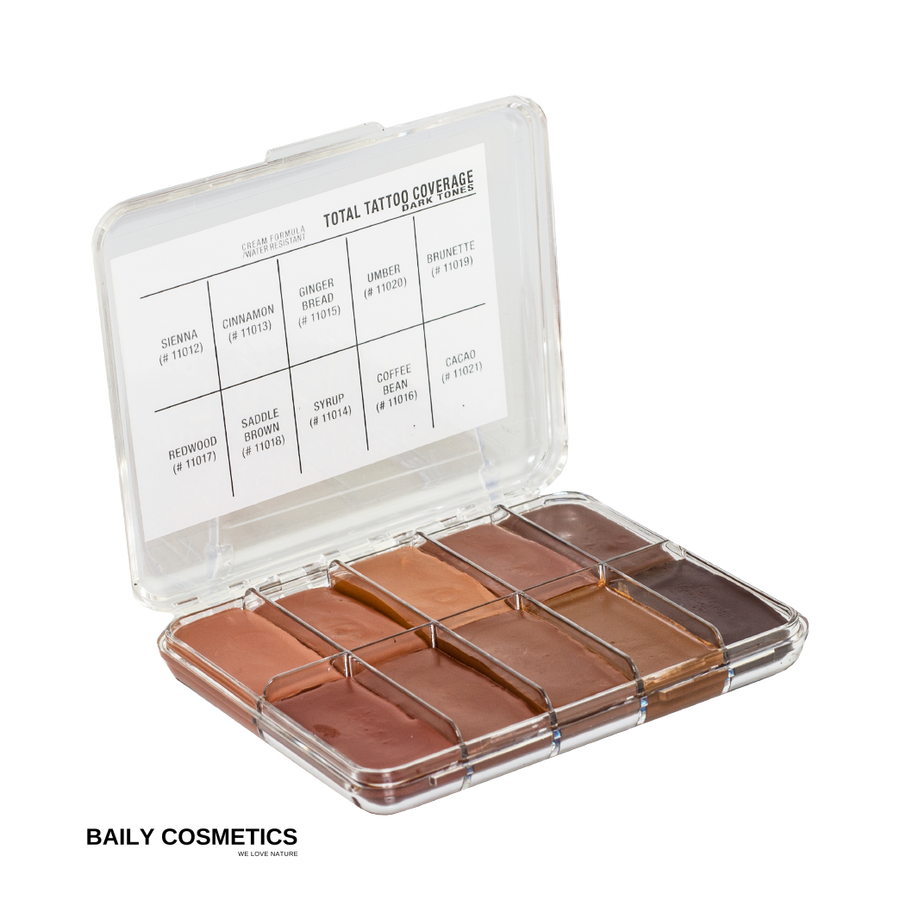 Baily Cosmetics Skin Perfecting Palette for Dark Skin Tones, Handcrafted with Natural Ingredients for a Matte Finish